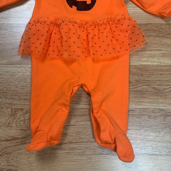 Carter's Halloween Jack O Lantern Pumpkin Tutu Sleep N Play Bodysuit Baby Girl - Picture 6 of 13